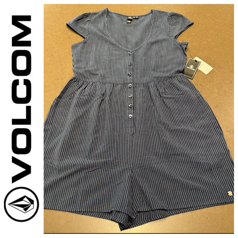 NWT Volcom Women's Striped Romper Sz: XS